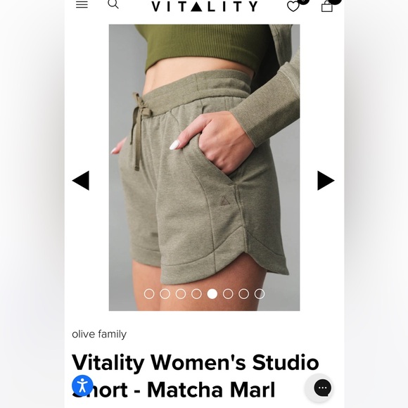 Vitality Studio Shorts - Matcha Marl - Picture 2 of 3